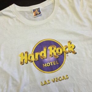 Hard Rock Hotel Las Vegas Graphic T-Shirt White Mens Large Souvenir Tee